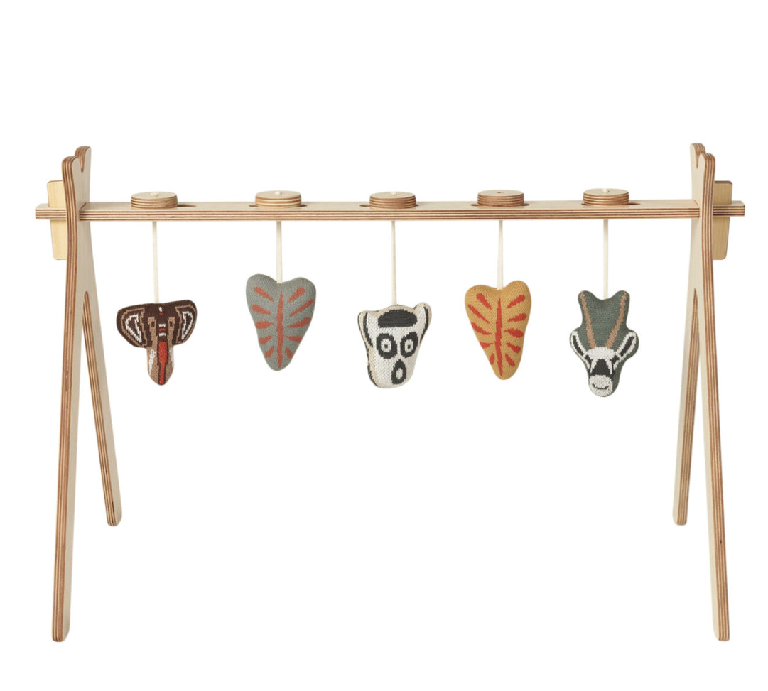 tipi - activity arch + 5 knitted toys - ethnic