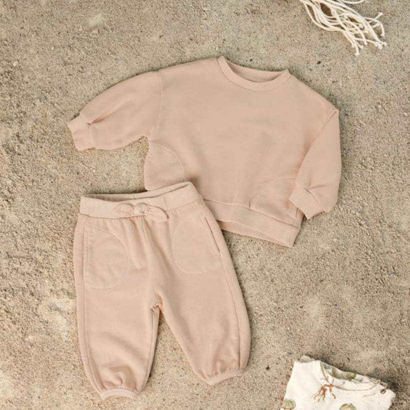 fleece trousers - soft pink slow