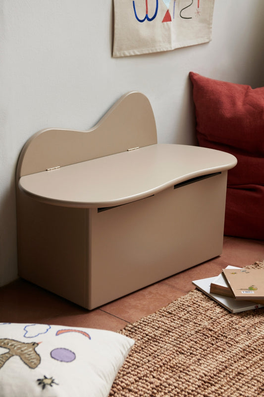 slope storage bench - cashmere