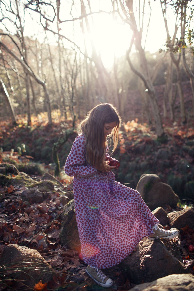 long dress - lilac - apples