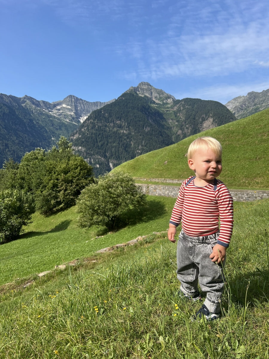 wollen body - rode strepen