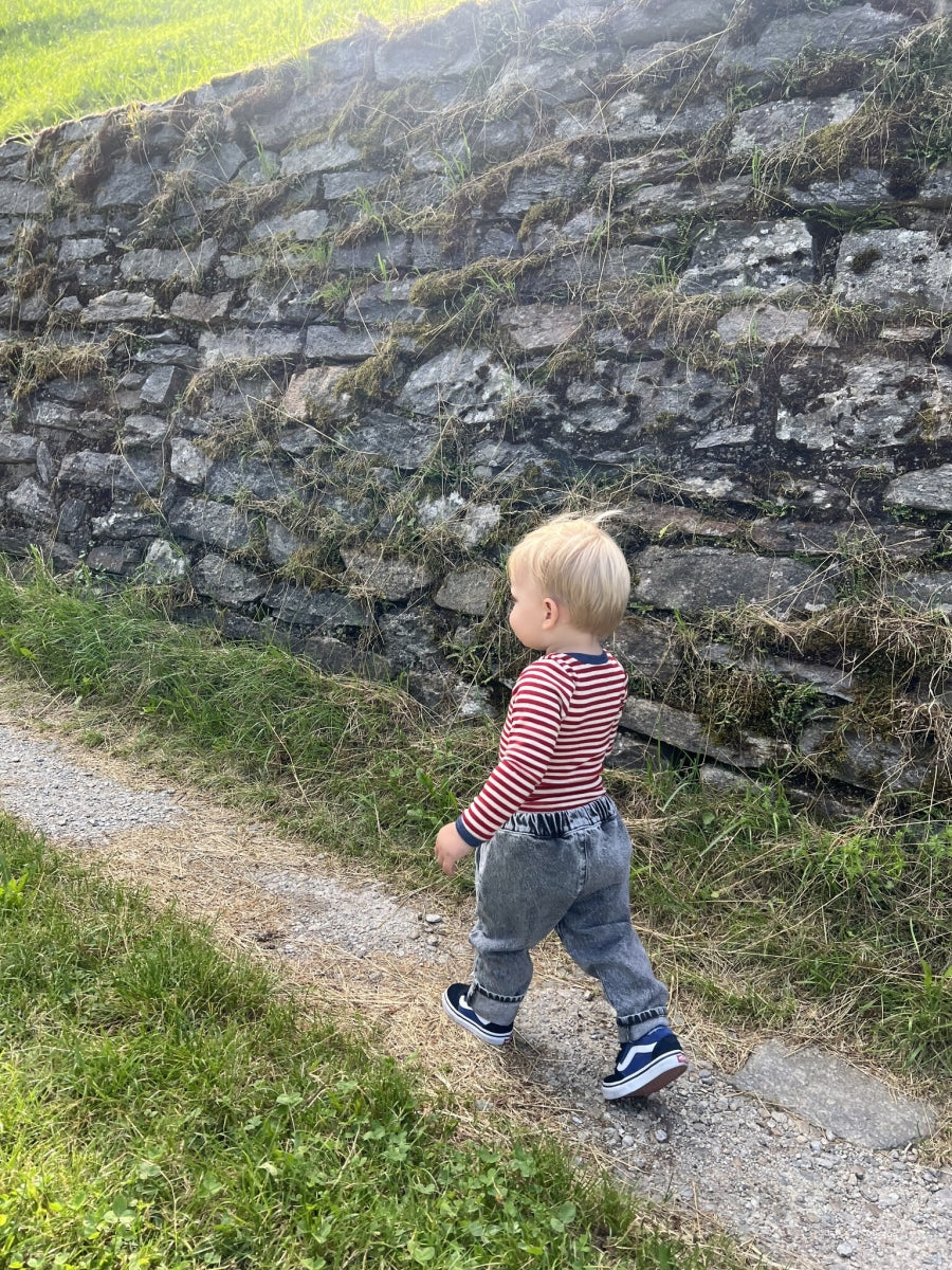 wollen body - rode strepen