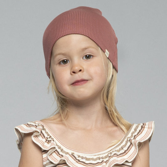 beanie - zijde/katoen - antique red