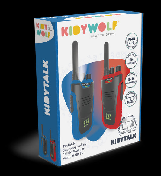 kidytalk - walkietalkies met groot bereik - blauw/rood