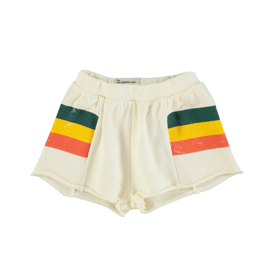 shorts - ecru multicolor stripes